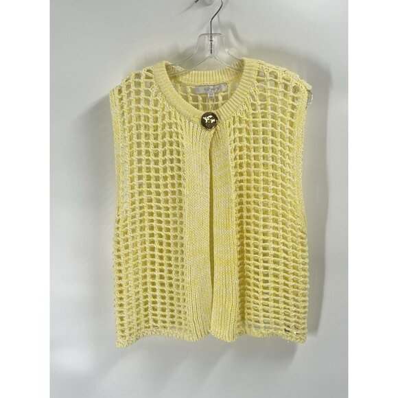 Anthropologie Sweaters - Anthropologie Open Knit Sweater Vest Yellow Sz OSFA NWT